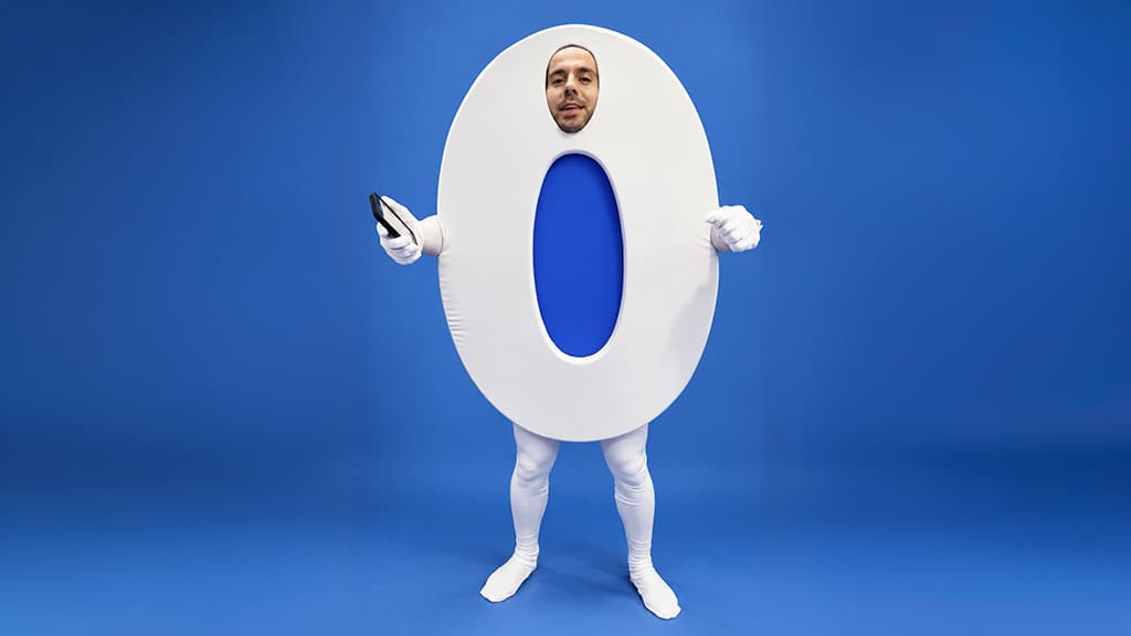 Team member dressed as a zero